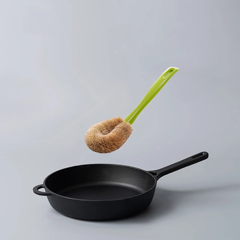 Натуральный PP+ кокосовое коричневое шелковое антипригарное масло с длинной ручкой щетка для мытья посуды щетка для очистки масла может висеть