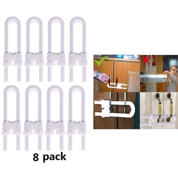 

8Pcs/Set U-Shaped Lock Child Safety Cabinet Latches Kid Baby Closet Kitchen Door