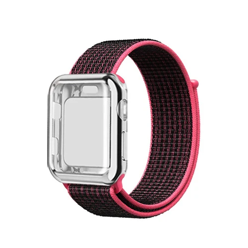 9 Полный экран протектор чехол+ ремешок для наручных часов Apple Watch, ремешок 42 мм, 38 мм, Версия 44 мм 40 мм наручных часов Iwatch, ремешок series 5/4/3/2 спортивный бесшовный браслет+ крышка - Цвет ремешка: 9