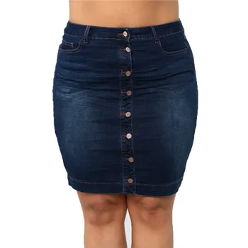 

Plus Size Skirts Womens Hight Waisted Pocket Denim Woman Jeans Skirts Ropa Mujer Stretch Length Jeans Faldas Mujer Moda 2020 #C3