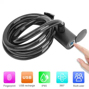 

Fingerprint Lock Fingerprint Cable Lock IP65 Waterproof Anti Theft Security System for Bicycle Motorcycle cerradura