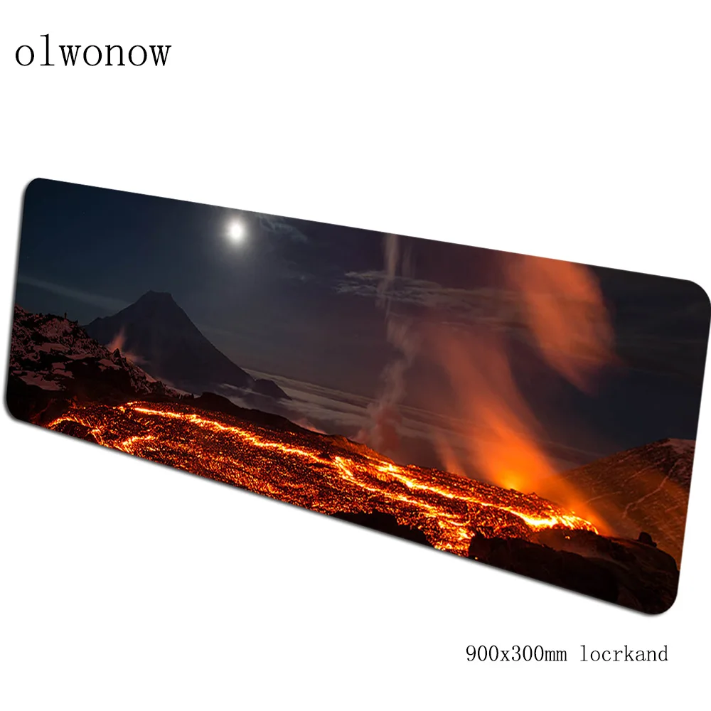 Вулканы коврик для мыши 90x30 см Коврик для мышь Notbook коврик для компьютерной профессиональная игровая клавиатура со встроенной мышью коврики для мыши - Цвет: Size 900x300x2mm