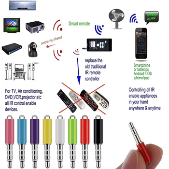 

Remote Control 4 Pcs/set Universal Smart Infrared Mobile Remote Control Jack Replacement for Phone Wireless Random Color