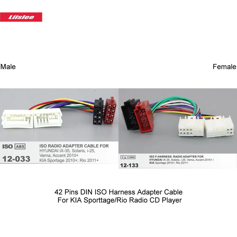 

42 Pins DIN ISO Harness Adapter Cable For KIA Sporttage/Rio Radio CD Player