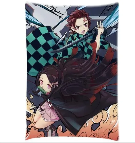 Demon Slayer Kimetsu no Yaiba аниме пледы наволочки персонажи Kamado Nezuko Прямоугольная подушка чехол - Цвет: S17