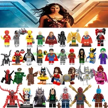 Marvel Flash Мстители летучая мышь супер девушки джокер росомаха Бэтмен чудо-женщина Харли Квинн Веном Дэдпул строительные блоки игрушка фигурка