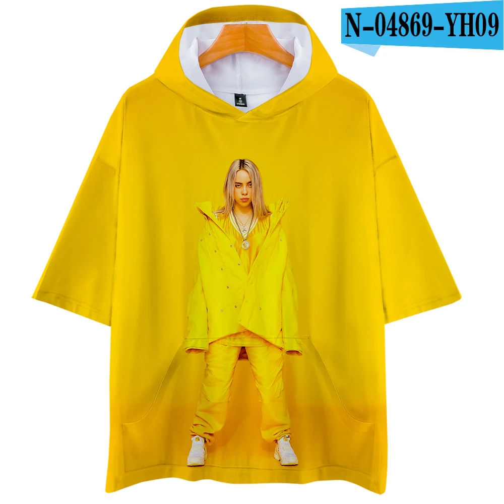 3D Лидер продаж, футболка с принтом Billie Eilish, женская/Мужская модная футболка с длинным рукавом и коротким рукавом, Повседневная модная уличная 3D футболка - Цвет: 3D