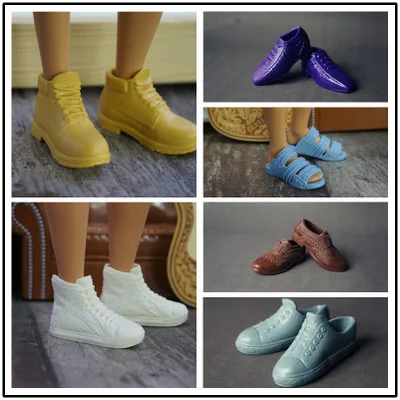 6 Original zapatos para Ken zapatos de calidad para Barbies novio Príncipe muñeca 1/6 niño muñecas botas cortas Estilos mixtos - AliExpress