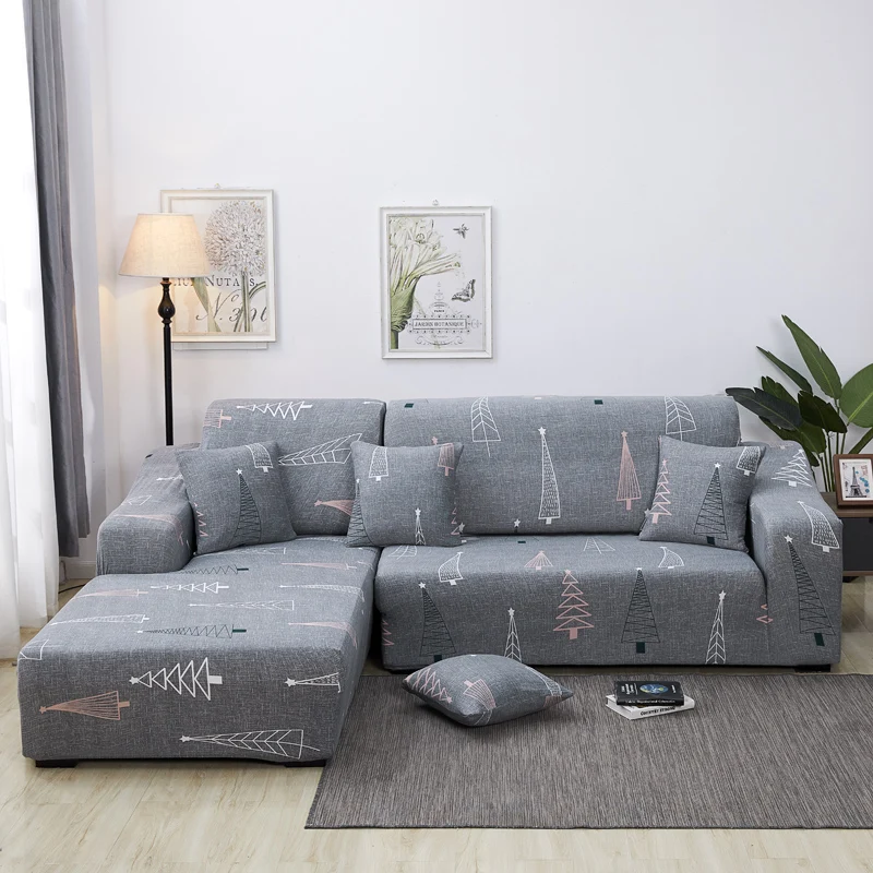 2 шт. г-образные чехлы для диванов одноцветные покрывала для углового дивана гостиной универсальные эластичные Чехлы для шезлонга