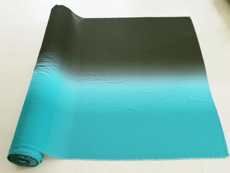 Метр Черный Синий Омбре шифон Ткань Танец свадебное платье юбка Материал градиент