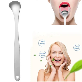 

High Quality Stainless Steel Tongue Scraper Tongue Safety Coating Cleaner Remove Tongue Dirt Cleaning Brush Remove Bad Breath