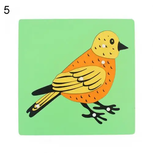 Bird Цветок насекомых головоломки деревянные панели головоломки Дети Образование игрушка обучающие средства новые - Цвет: Bird