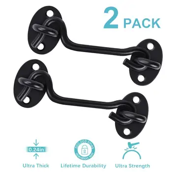 

Thick solid stainless steel windproof hook matte black window hook padlock sliding door buckle old window accessories hook