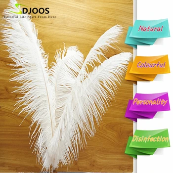 

5PC 55-60cm New Dyed Ostrich Feathers Colored Naturelles Black White Ostrich Feather For Crafts Sale Headdress Weding Decoration