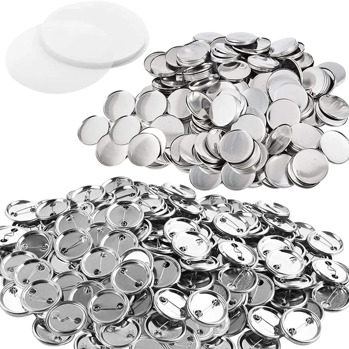 100/200 Sets Metal Badge Pin Button Parts 25-75MM For Art Crafts