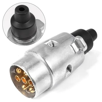 

7 Pin 12 Volt Aluminium Socket Multi-functional Truck Cable Connector European Type Trailer Signal Lamp Display