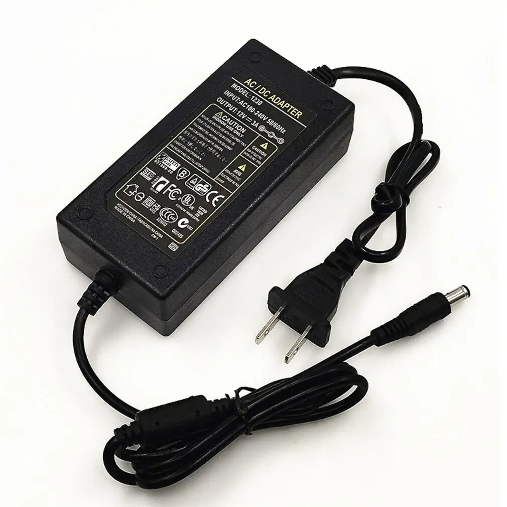 Популярный бренд 12V 3A 36W блок питания AC к DC адаптер для 5050 3528 Гибкие светодиодные полосы света