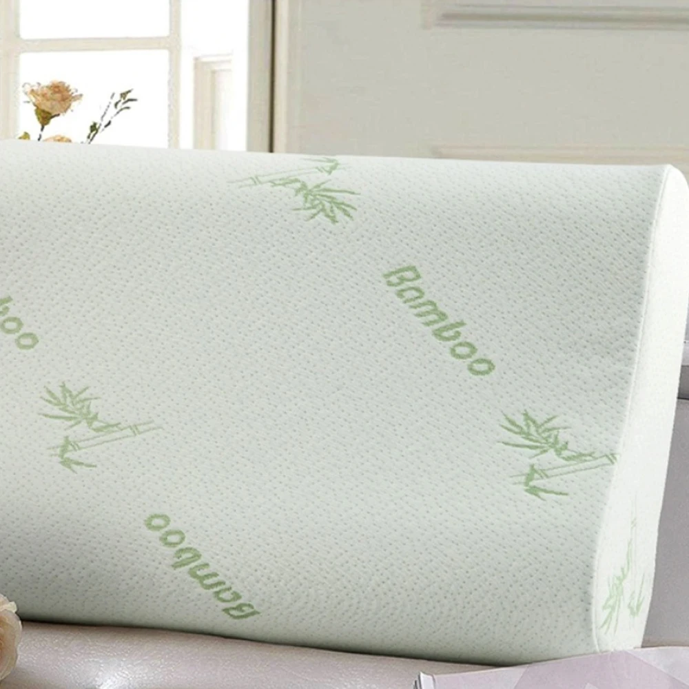 Бамбуковая Подушка с рисунком 50*30*10 см для здоровья, подушка для шеи с медленным отскоком, удобная подушка для отдыха, сна, офиса, креативная защита шеи