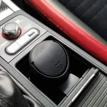 Маленькая урна с крышкой для автомобильного подстаканника | моющийся силиконовый автомобильный кухонный и офисный мини-держатель для пыли мусорное ведро