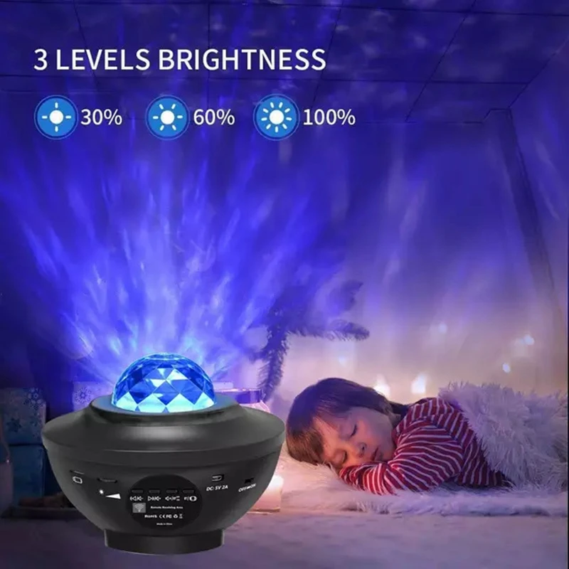 Colorful Starry Sky Galaxy Projector Light Bluetooth USB Voice Control Music Player Star Projector LED Night Light Kids Gifts