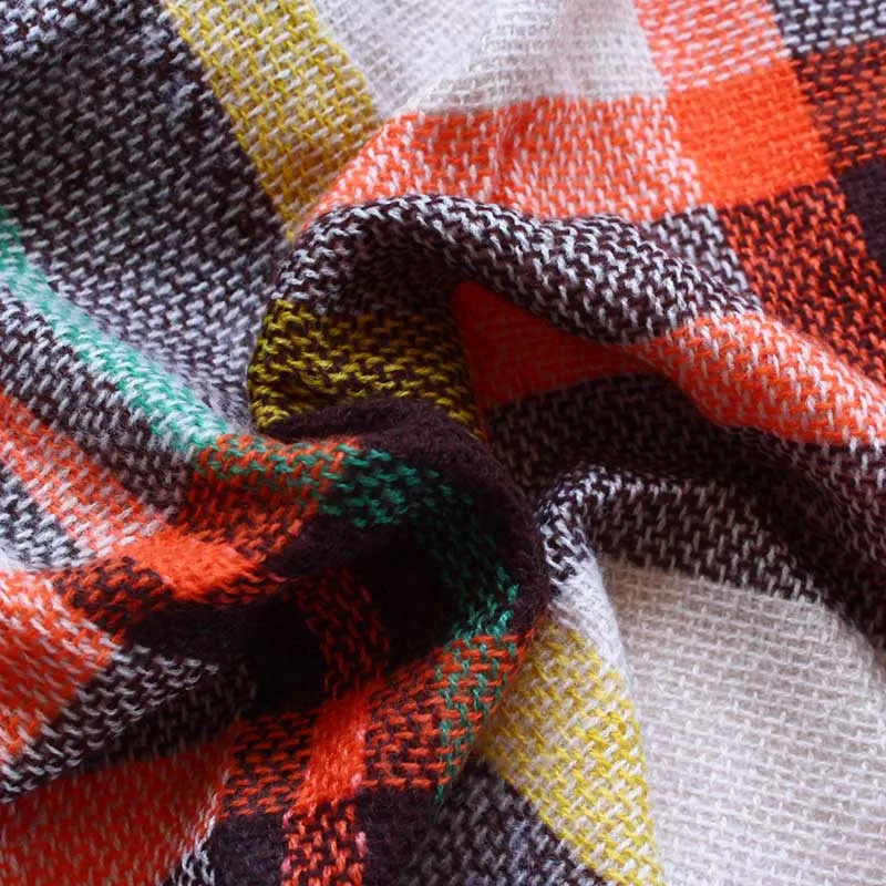 2019 Новый клетчатый зимний женский кашемировый шарф толстые теплые квадратные