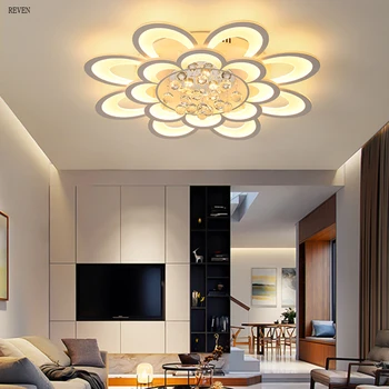 

Crystal petals Modern Led Ceiling Light Living room Luminaires Surface Mounted Chandelier Ceiling Lamps