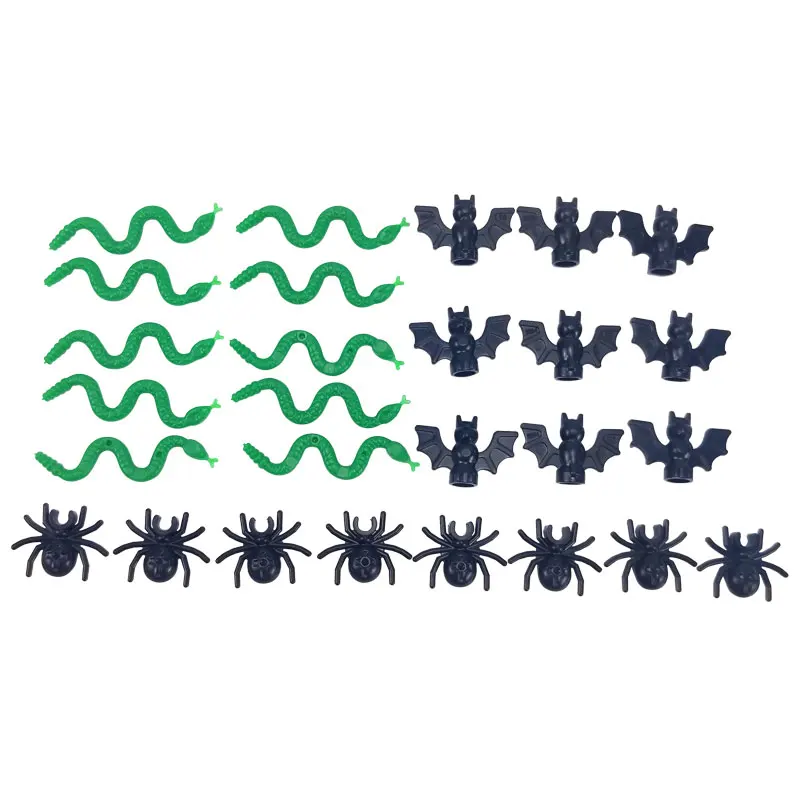 

30PCS/Set Compatible for Legoing Bricks Animals Snake Spider Bat MOC Building Blocks Toys for Children for Creator DIY Parts