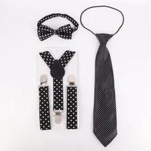 Комплект повседневной модной детской одежды в горошек из 3 предметов; аксессуары для детей; эластичная лента; галстук-бабочка для студентов