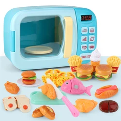 Jouets de cuisine de simulation four à micro ondes pour filles, jeu de rôle éducatif pour enfant miniature pour préparation de repas, nourriture 