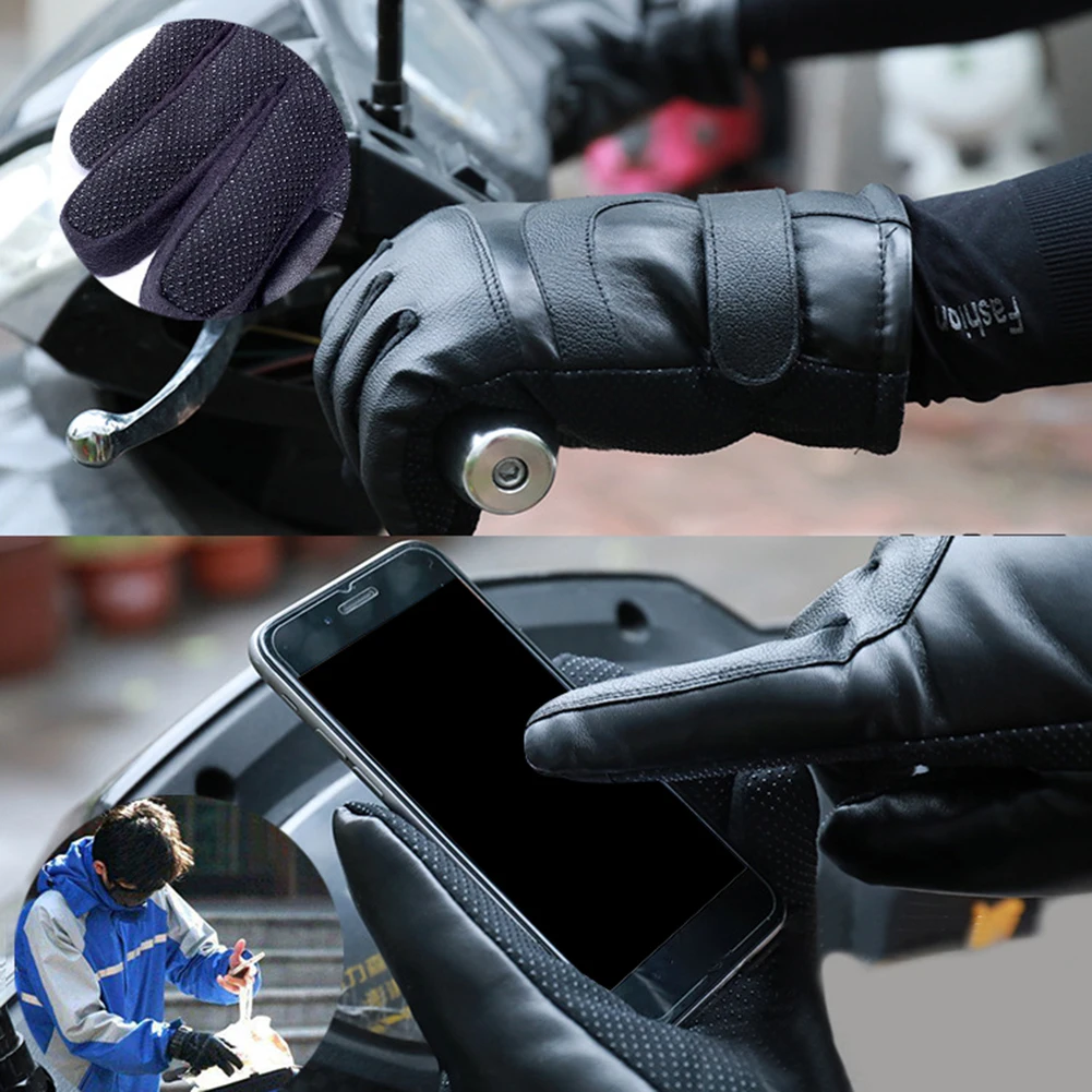 Унисекс водонепроницаемые перчатки с подогревом из искусственной кожи электрические теплые мотоциклетные спортивные перчатки