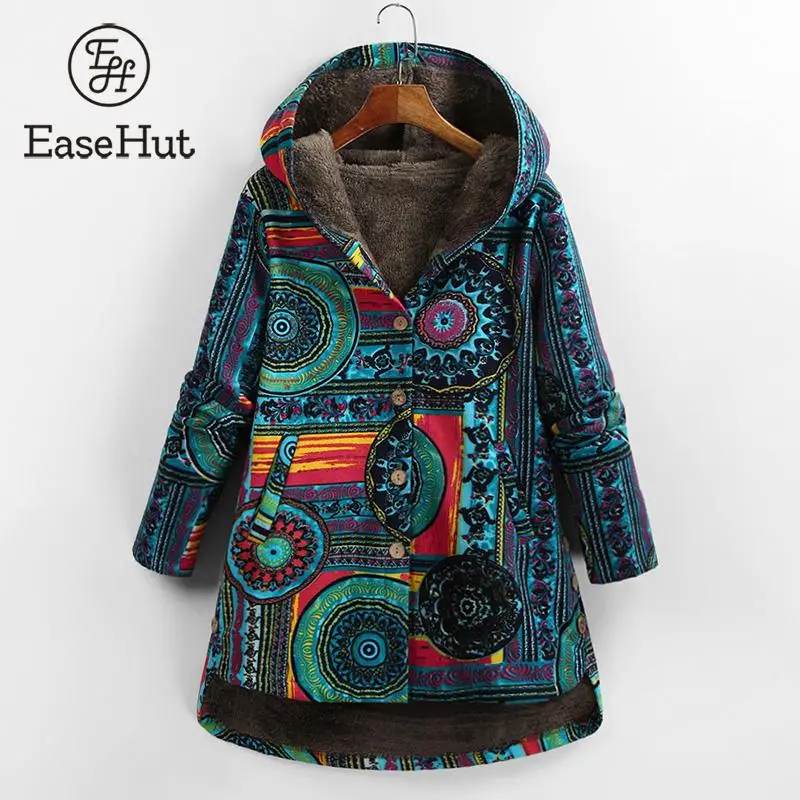 EaseHut 4XL 5XL Женские пальто и куртки больших размеров с длинным рукавом капюшоном