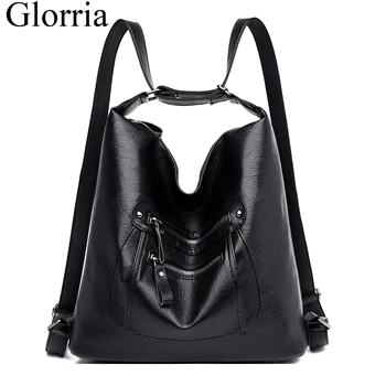

019 Women Leather Backpacks High Quality Female Vintage Backpack For Girls School Bag Travel Bagpack Ladies Back Pack Sac A Dos
