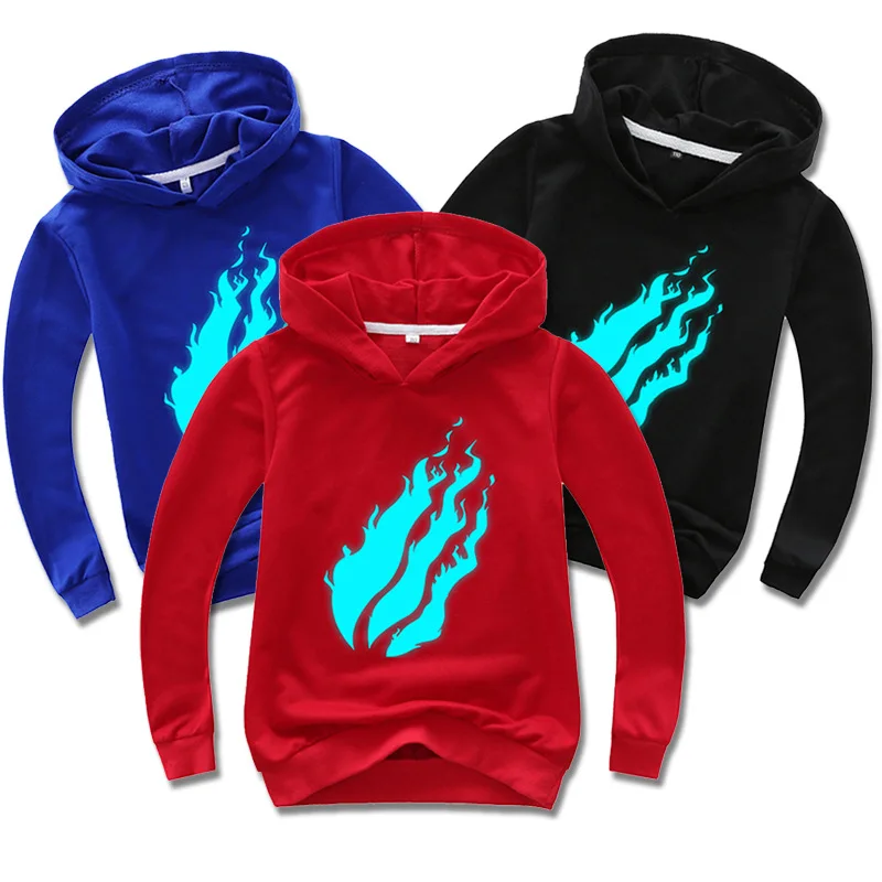 

Fall boys' fashion hoodie Prestonplayz Night fluorescence printed long-sleeved sweater Youtuber Sweatshirt for Boys Girls