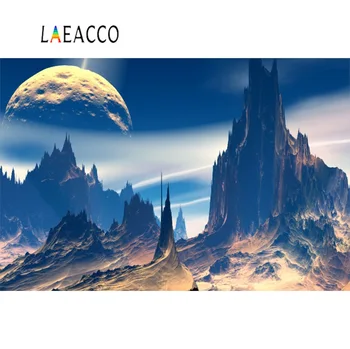 

Laeacco Science Fiction Planet Mountain Night Scenic Photographic Backgrounds Photography Backdrops For Photo Studio