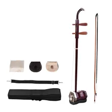 Dark Erhu 2 string Violin Set Solidwood Chinese 2 string Violin Fiddle for beginners & Erhu lovers with a bridge, rosin, case