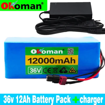 

36V battery 10S4P 12Ah 18650 lithium battery pack 500W high power battery 42V 12000mAh Ebike electric bicycle BMS+42v charger