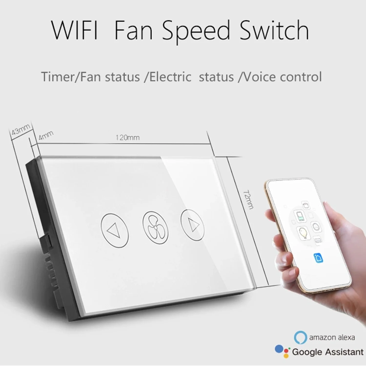 Умный светильник Wi-Fi вентилятор переключатель приложение пульт дистанционного управления таймером контроль скорости Умный домашний комплект работа с Amazon Alexa Echo Google Home