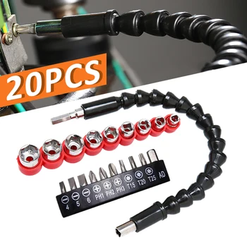 

20pcs/set Flexible Extension shaft Screwdriver Set Drill Bit Magnetic Holder Power Tool Accessories
