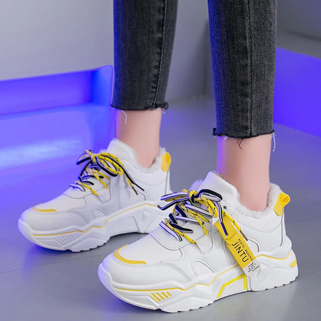 Женские массивные кроссовки на платформе 5 см; повседневная обувь из ...