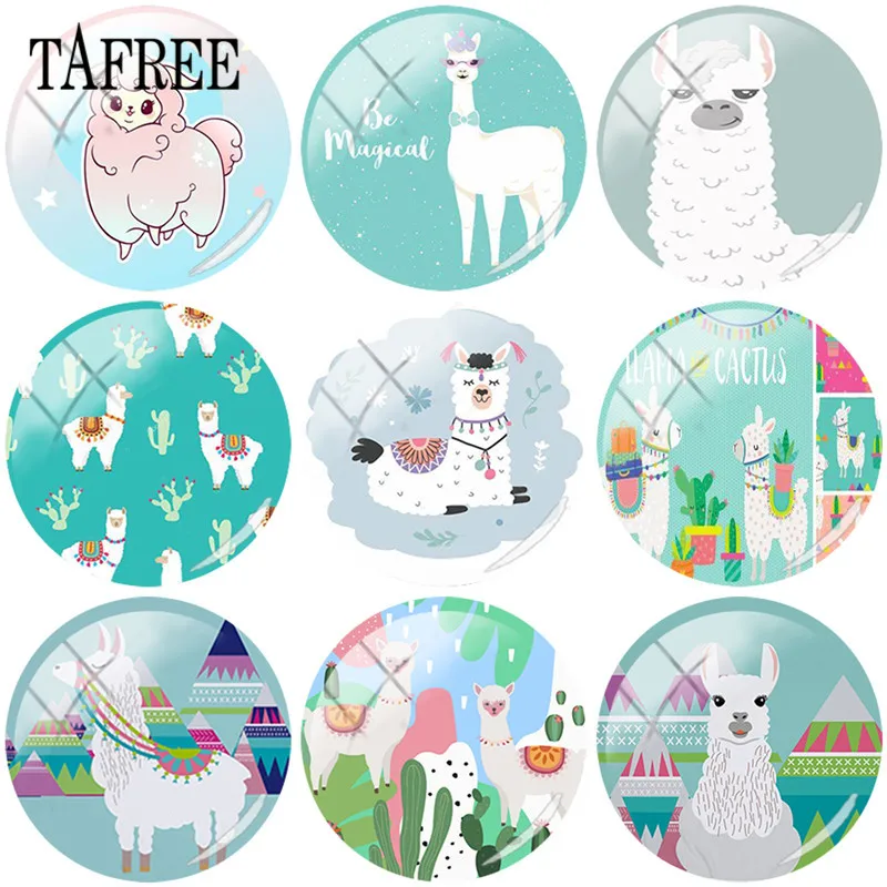 Круглые бусины для бижутерии TAFREE стеклянные кабошоны из белого альпаки 25 мм
