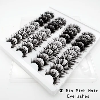 

5/20 Pairs 3D Mink Hair Lashes Natural False Eyelashes 25mm Handmade Eyelashes Extension Eyelash Makeup Tools Eye Lashes