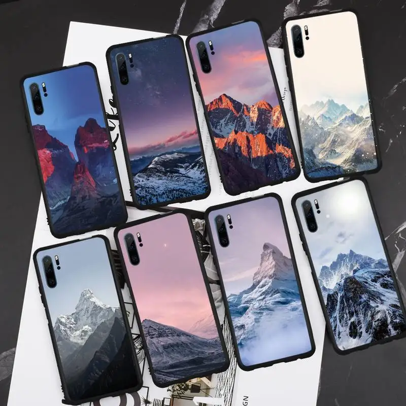 Mountain sea scenery snow Phone Cases For Huawei honor Mate P 9 10 20 30 40 Pro 10i 7 8 a x Lite nova 5t Soft silicone Shell | Мобильные