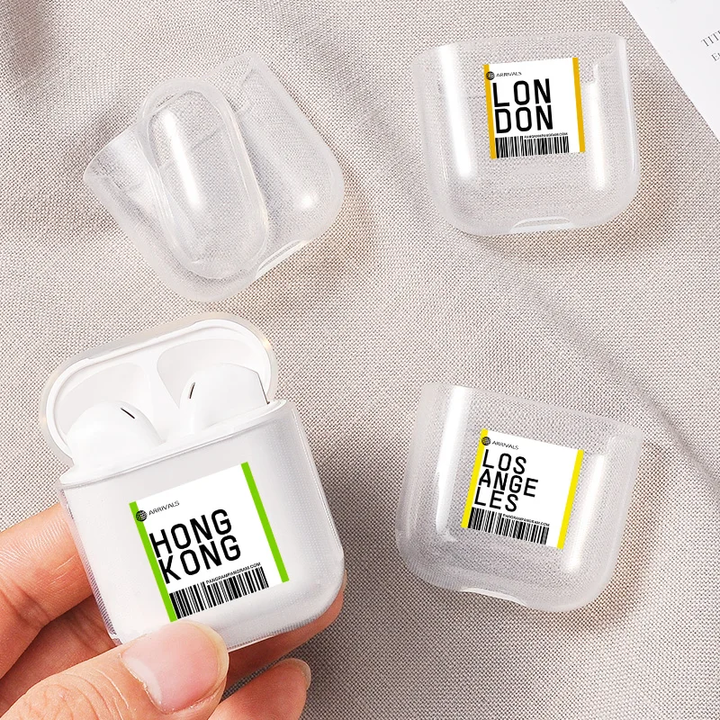 

Travel Around The World Hongkong Nework Air Ticket air line For Airpods 1/2 Case Bluetooth Earphone Headphone Softsilicone Case