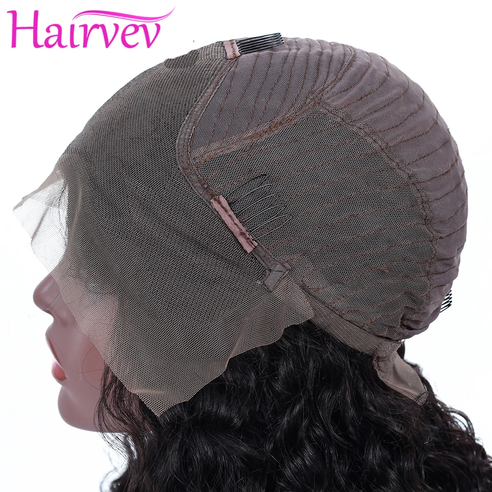 Парик Hairvev 13*4 100% натуральные волосы 150% кудрявые бразильские|Парик из натуральных