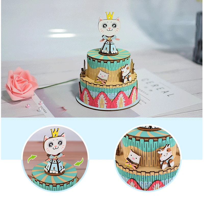 CUTEBEE Diy музыкальная шкатулка кукольный домик Миниатюрный Кукольный домик с деревянная мебель для дома игрушки для детей Рождественский подарок MUB04