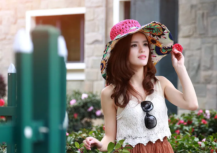 YOYOCORN Ms. летняя Корейская версия солнцезащитных шляп с защитой от ультрафиолета, складная Солнцезащитная шляпа, пляжная шляпа, большая Солнцезащитная соломенная Кепка