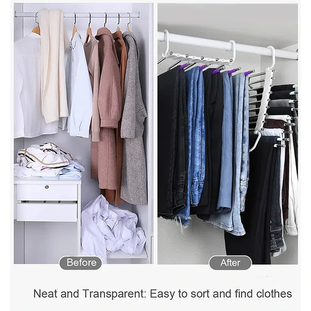 Multifunctional Pants Hanger For Clothes Rack Closet Organizer Adjustable Pants Storage Shelf Wardrobe Organizer Trouser Hanger 4