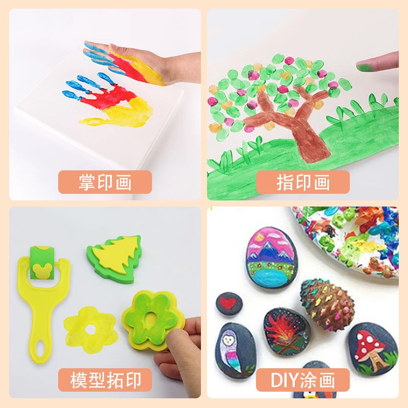 Barbie Bear Creative Finger Pigment 35ML Painting Set 6 Colors Pigment DIY Graffiti Paint Safe Non-toxic Mild Delicate Supplies