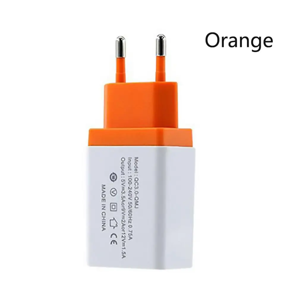 Быстрое зарядное устройство EU/US QC 3,0 4,0 умное высокоскоростное дорожное зарядное устройство настенное для huawei Xiaomi samsung 1 порт быстрая зарядка USB адаптер - Тип штекера: EU-Orange