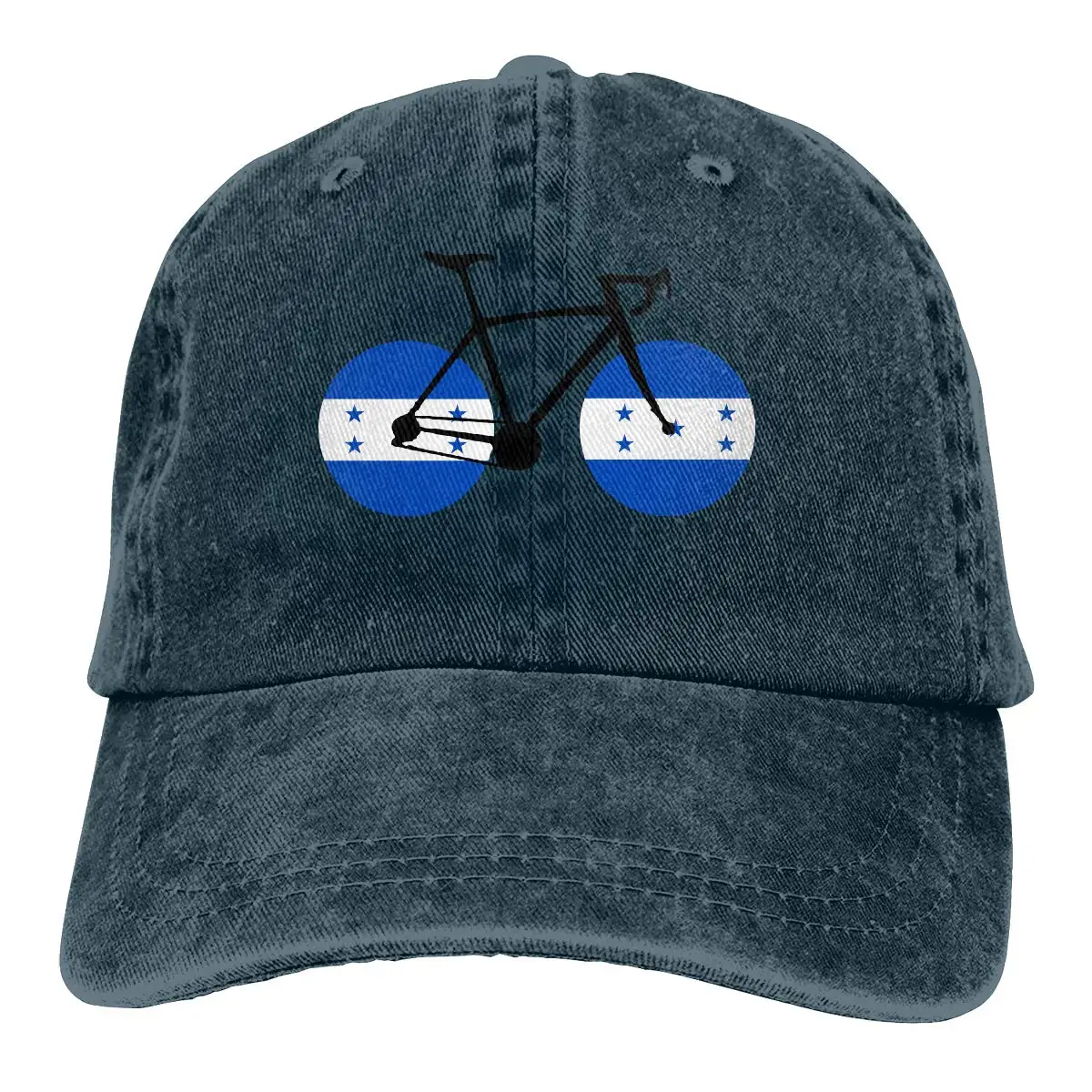 Мужская и Женская Бейсболка с регулируемой пряжей из окрашенной джинсовой ткани, бейсболка с флагом гонраса, велосипедная Кепка водителя грузовика